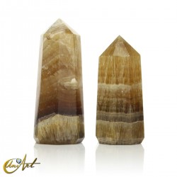 Honey fluorite point, 8 sides, extra large