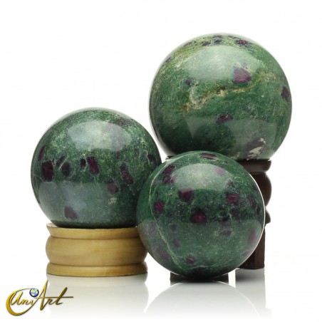 Ruby in zoisite spheres