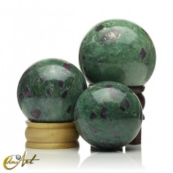 Ruby in zoisite spheres