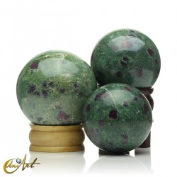 Ruby in zoisite spheres