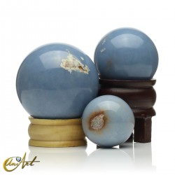 Natural angelite spheres