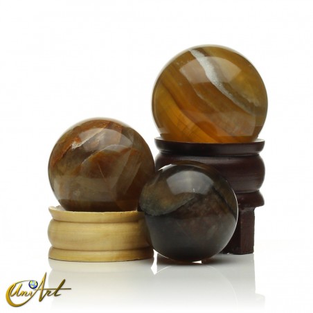 Natural honey fluorite spheres