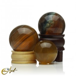 Natural honey fluorite spheres