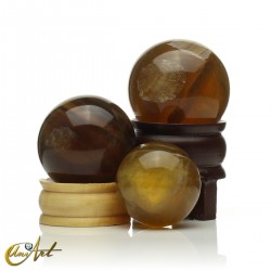 Natural honey fluorite spheres