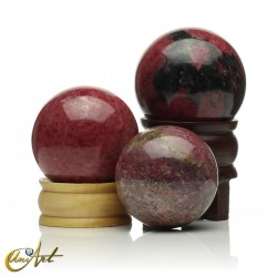 Natural rhodonite sphere