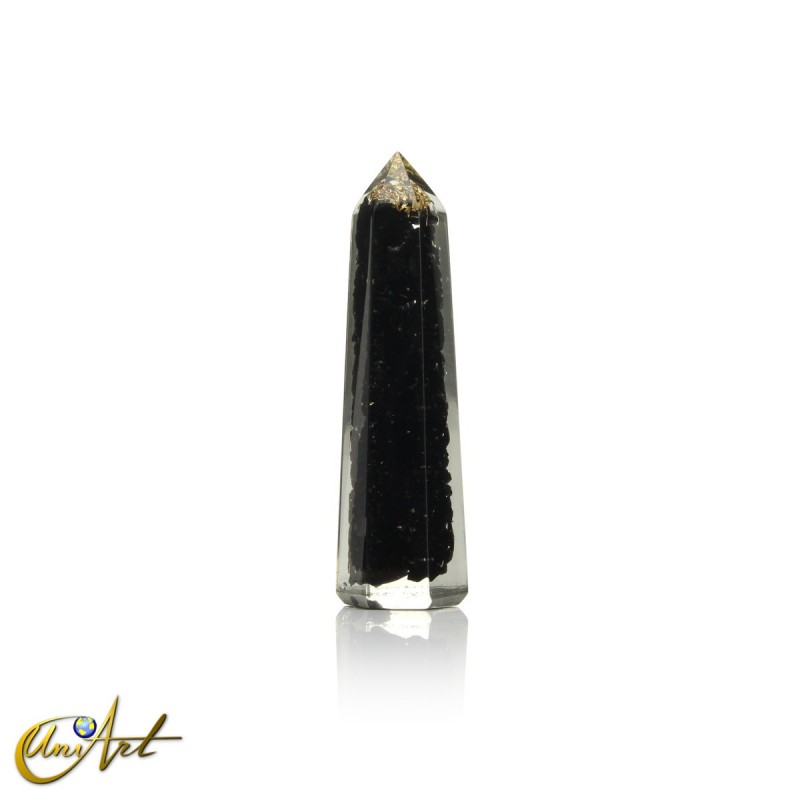 Handmade orgonite point, 5 cm – black tourmaline