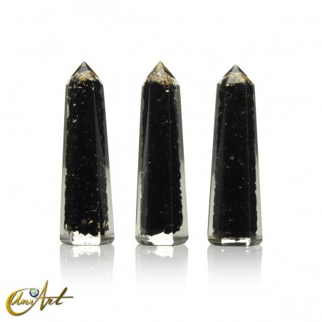 Handmade orgonite point, 5 cm – black tourmaline