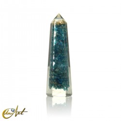 Handmade orgonite point, 8 cm – apatite