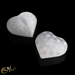 Engraved Selenite Hearts