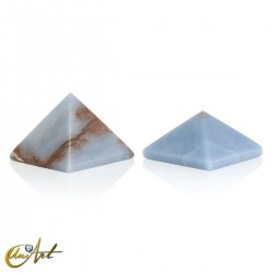 Natural blue angelite pyramid