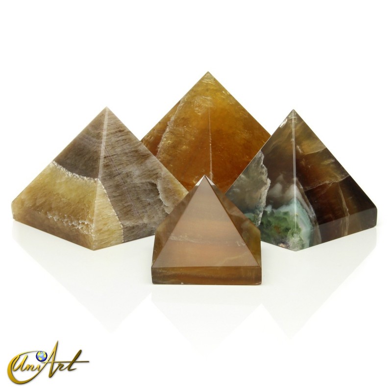 Natural Honey Fluorite Pyramids