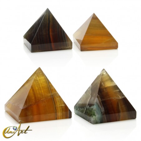 Natural Honey Fluorite Pyramids