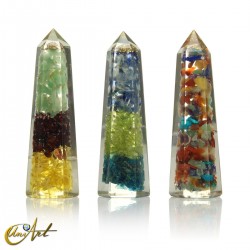 Multistone orgonite point, 8 cm