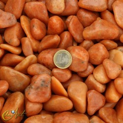 Cantos rodados de calcita naranja, medianos