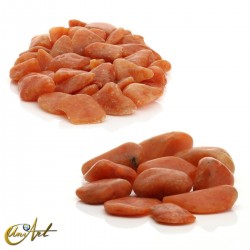 Cantos rodados de calcita naranja