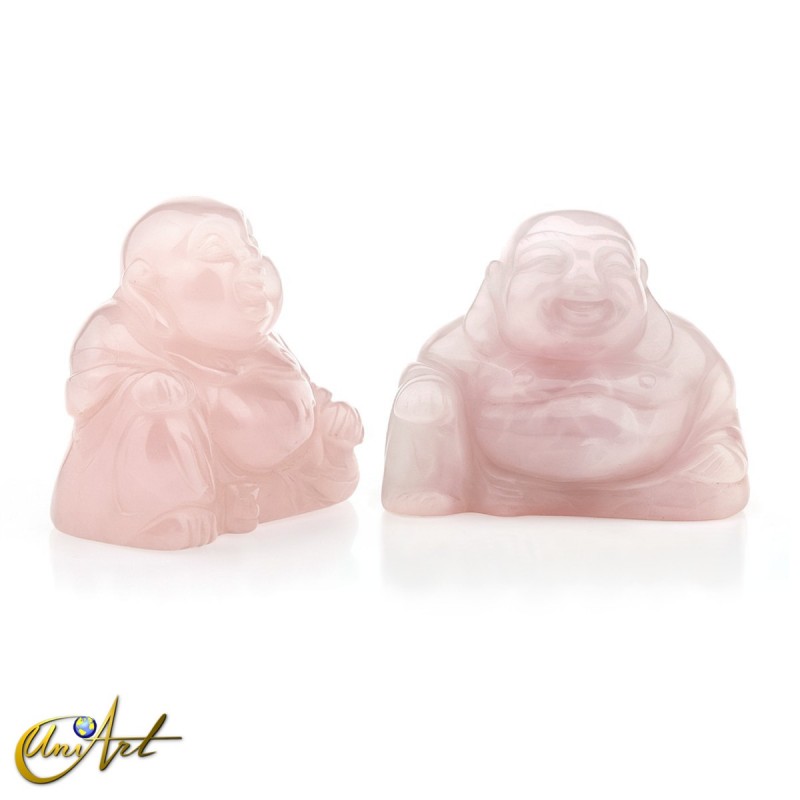 Buda Feliz en cuarzo rosa