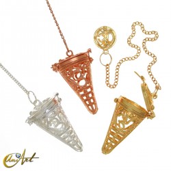 Cage-style pendulum with Om symbol