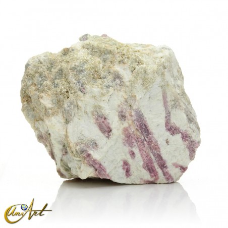 Turmalina rosa bicolor en matriz con mica