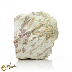 Bicolour pink tourmaline in matrix with mica