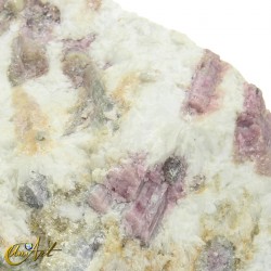 Bicolour pink tourmaline in matrix with mica