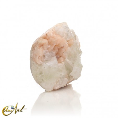 Green Apophyllite rough and Stilbite