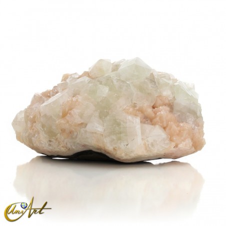 Green Apophyllite rough and Stilbite