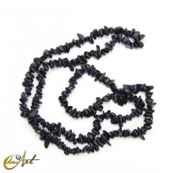 Blue goldstone chip beads