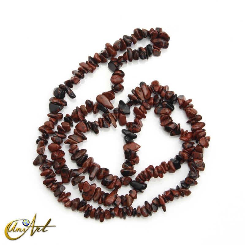 Mahogany obsidian chip beads