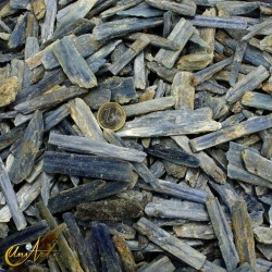 Rough natural blue kyanite blades