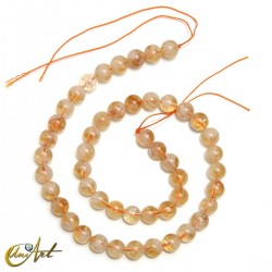 Hebras de citrino, cuentas redondas 8 mm
