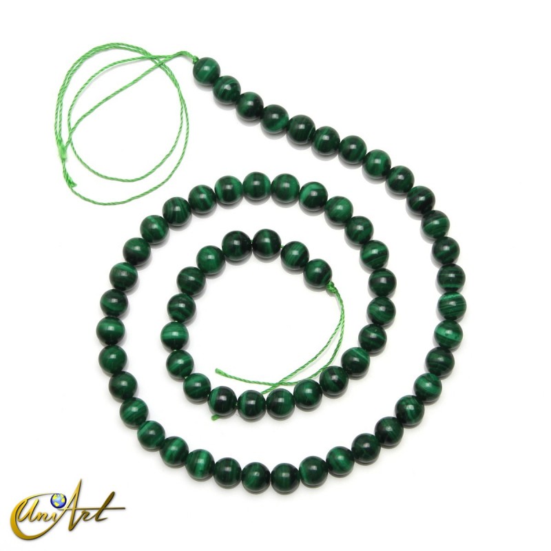 6 mm natural malachite beads