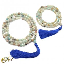Natural amazonite mala beads