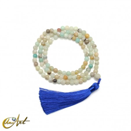 Japa mala de amazonita natural, 6 mm