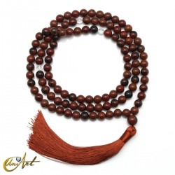 Japa mala de obsidiana caoba, 8 mm