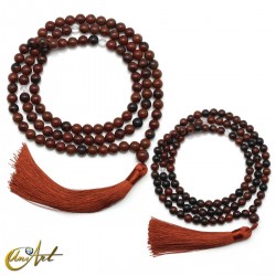 Japa mala de obsidiana caoba
