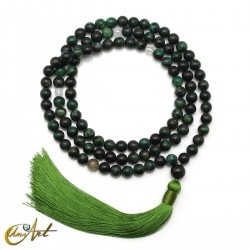Natural emerald mala beads, 8 mm