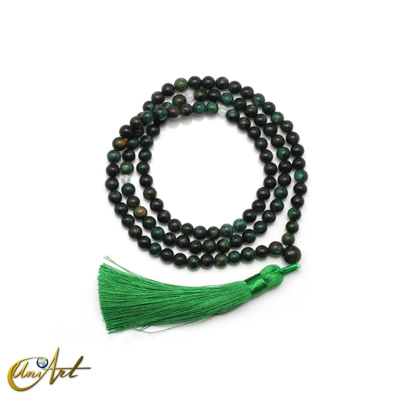 Natural emerald mala beads, 6 mm