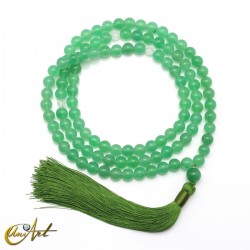 Green aventurine mala beads, 8 mm