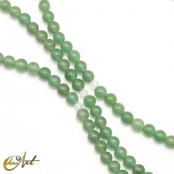 Green aventurine mala beads, 6 mm
