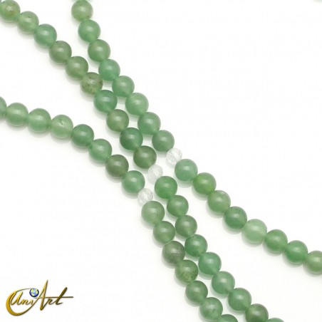 Japa mala de aventurina verde, 6 mm