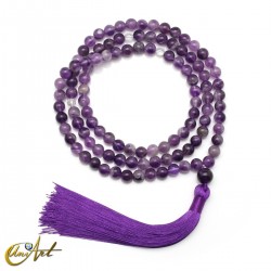 Mala beads of natural amethyst, 8 mm