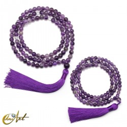 Mala budista en amatista natural