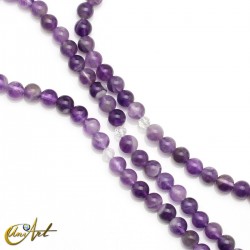 Mala beads of natural amethyst, 6 mm