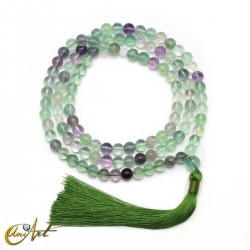 Japa mala budista en fluorita verde, 8 mm
