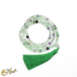 Buddhist japa mala 6 mm beads of green fluorite