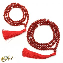 Buddhist japa mala beads of carnelian