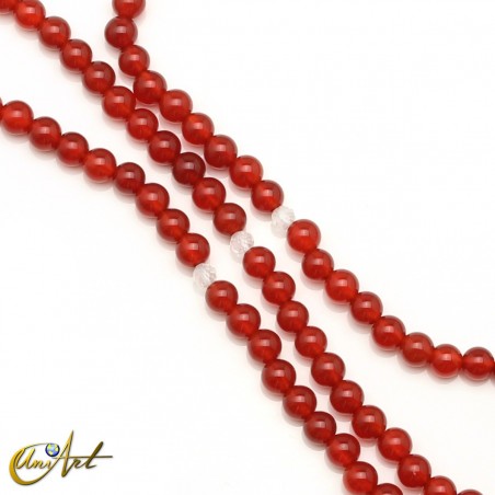 Japa mala budista en cornalina, 6 mm