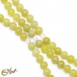 Buddhist mala in lemon jade, 8 mm