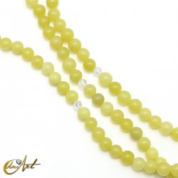 Buddhist mala in lemon jade, 6 mm