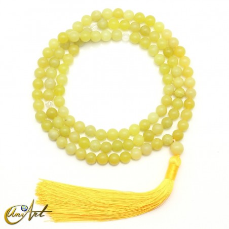 Mala budista en jade limón, 8 mm
